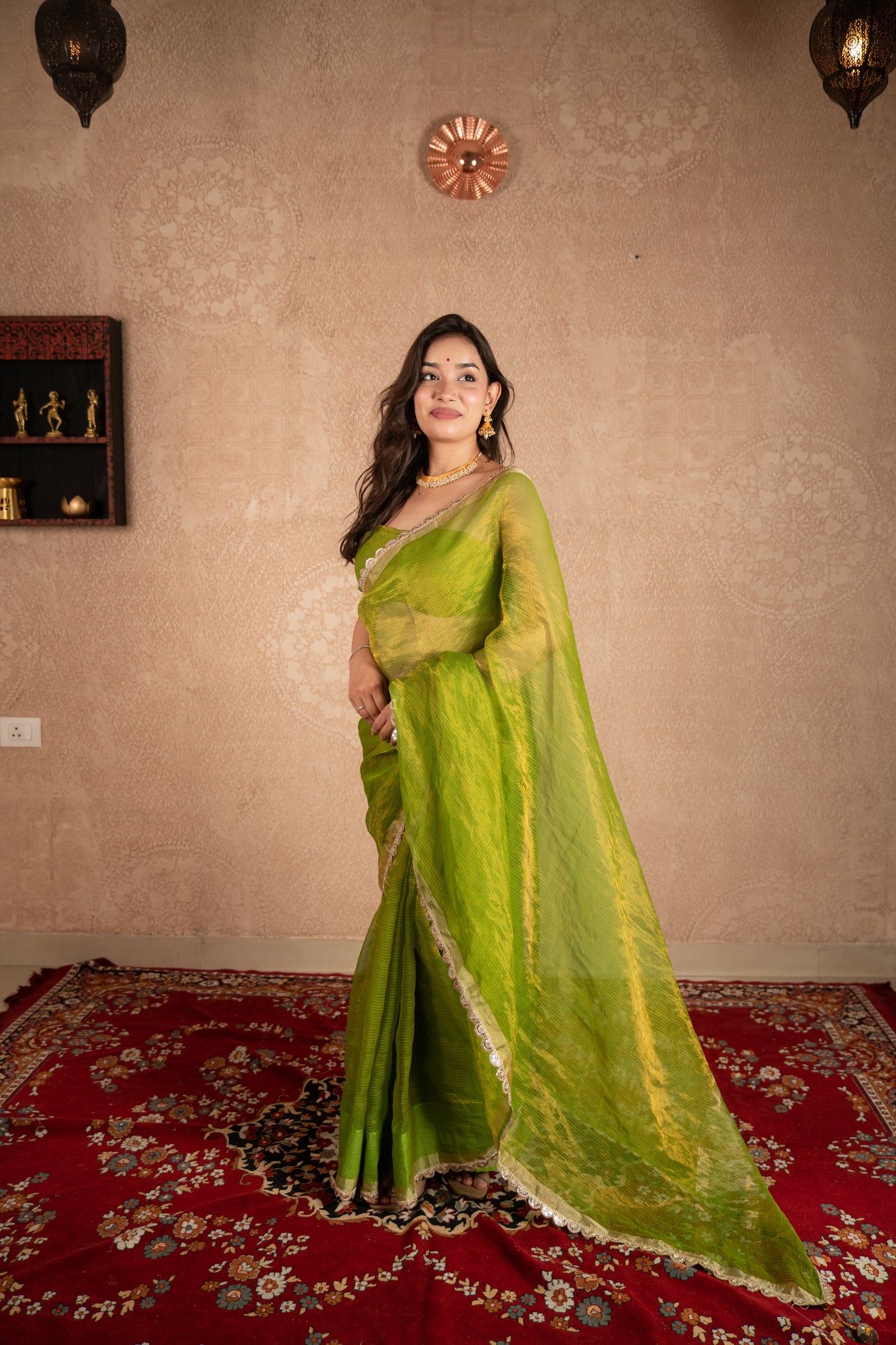 Vedaa- Green Kota Tissue Saree