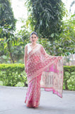 Willow Dream- Pink Dabu Kota Doria Saree