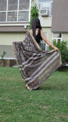 Yashvini- Mud Grey Maheshwari Silk saree