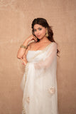 Ziya - White Buti work kota silks saree